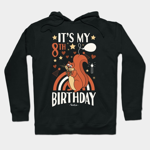 8th Birthday Squirrel Hoodie by Tesszero